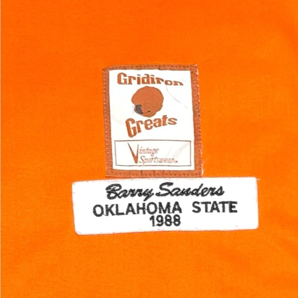 XXL/52 Barry Sanders Gridiron Greats Oklahoma State Throwback Vintage Jersey - Picture 8 of 9